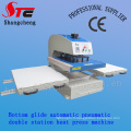 Pneumatique Grand Format Double Stationheat Press Machine 60 * 80cm fond automatique Glide chaleur transfert Machine vente chaude T Shirt impression de transfert Machine Stc-Qd07